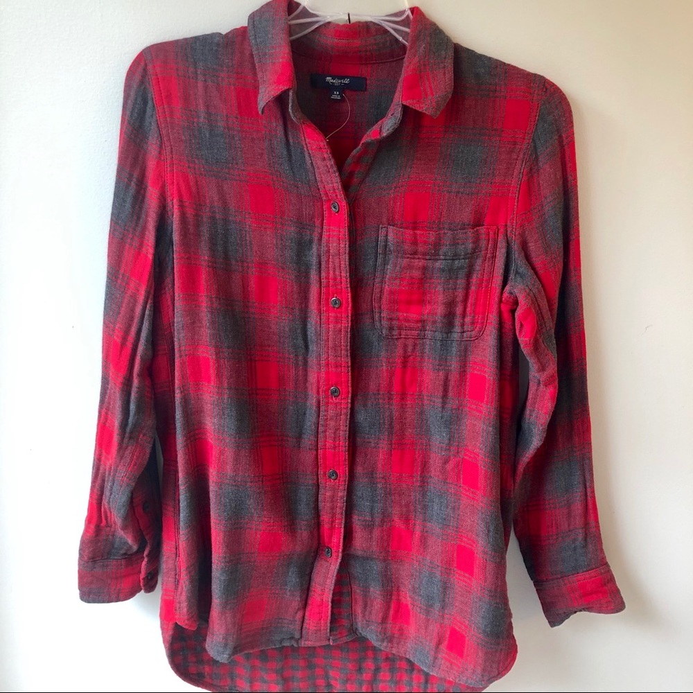 NWOT Madewell Flannel plaid w/pockets